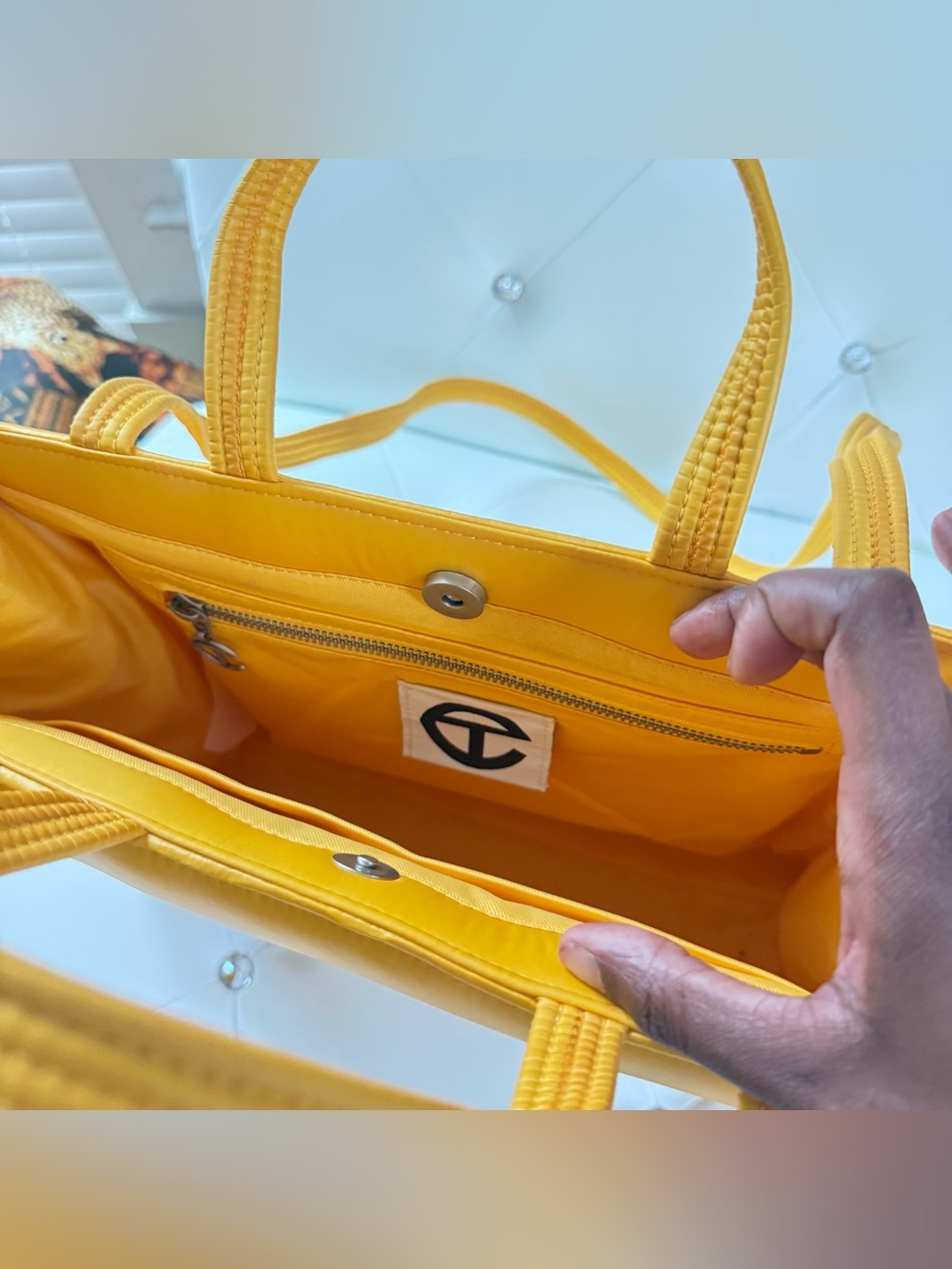 Telfar Medium  Shopping Bag Yellow Puffy Tote - Picture 6 of 9
